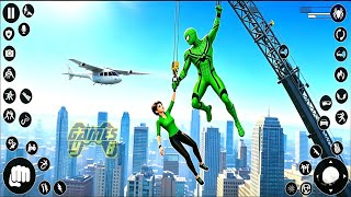 Green Spider Fighting Rope Superhero Rescue Civilians Part 5 - Android Gameplay screenshot 1