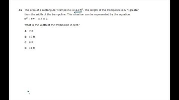 2018 Staar Released Exam Algebra 1 #41
