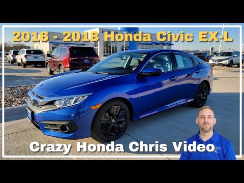 2016-2018 Honda Civic EX-L | All Standard Features Shown