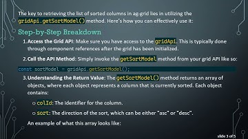 Effectively Retrieve Sorted Columns in ag-grid