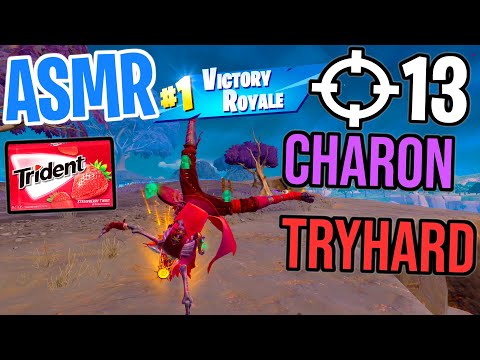 ASMR Gaming 😴 Fortnite Charon Tryhard! Relaxing Gum Chewing 🎮🎧 Controller Sounds + Whispering 💤