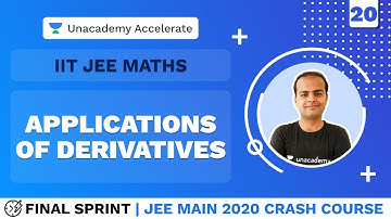 JEE Main 2020 Crash Course | Final Sprint | L 20 Applications of Derivatives | Maths