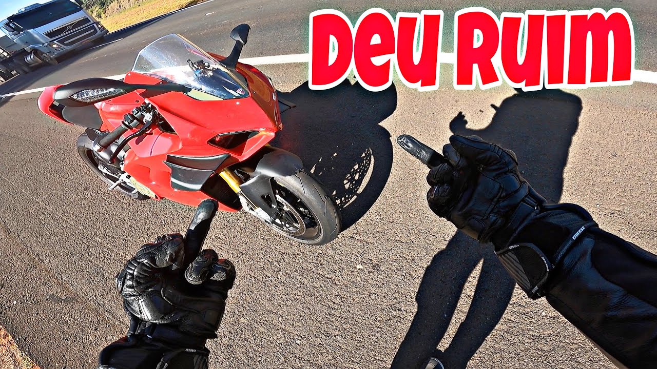 DEU RUIM, “ESTOUROU” O PNEU DA DUCATI V4S A 300KM/HR