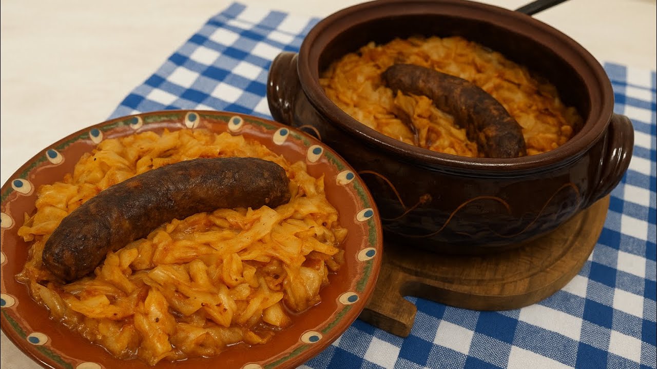 Кисело зеле със суджук в гювече на фурна – стар български вкус