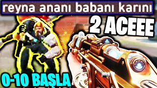 0/10 BAŞLA ve TRYHARD OYNA! 2 ACE ATTIM RAKİP ÇILDIRDI! | VALORANT