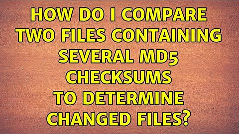 How do I compare two files containing several md5 checksums to determine changed files?