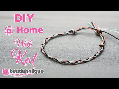 How to Make a 4 Strand Braided Friendship Bracelet using Waxed Cord