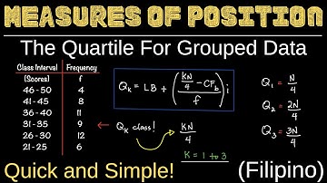 The Quartile for Grouped Data | Measures of Position | Quartiles | Statistics | Filipino