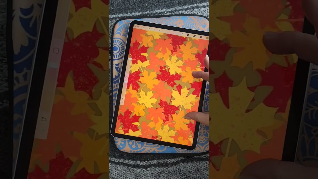 Fall Maple Leaf Autumn Leaves Seamless Pattern Design in 