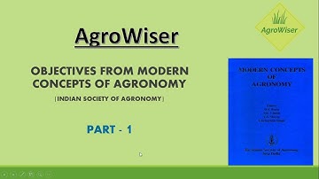 Objectives from "Modern concept of Agronomy" By Indian society of Agronomy (Part - 1) for JRF/SRF.
