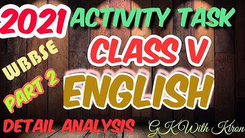 Class 5 Model activity Task 2021 English Part 2 || Class V English Activity Task Part 2