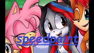 Speedpaint: 3 sonic girls and stripe