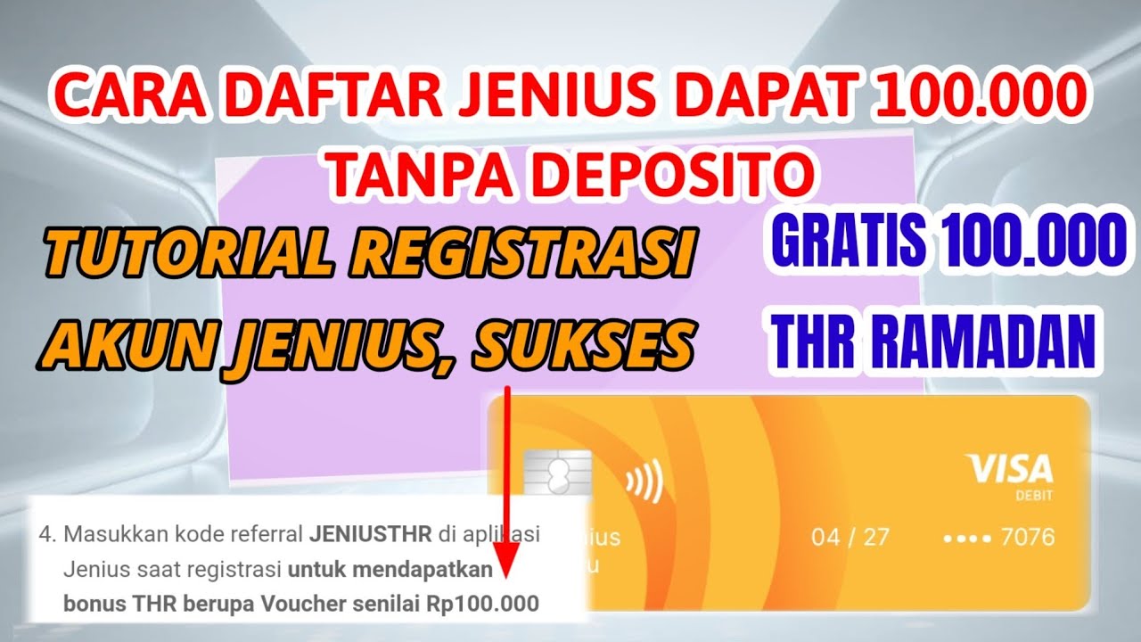 CARA DAFTAR JENIUS' DAPAT 100 RIBU ! CARA DAFTAR JENIUS TANPA NPWP