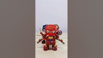 spider man,iron man,captain america change heads - sluban Qbricks buildng blocks