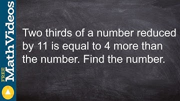 Solving for a number by using an algebraic equation - Online tutor - Free Math Videos
