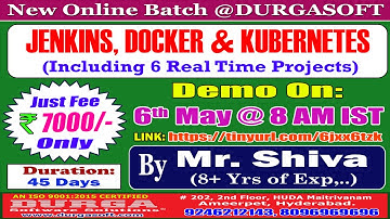 JENKINS, DOCKER & KUBERNETES Online Training @ DURGASOFT