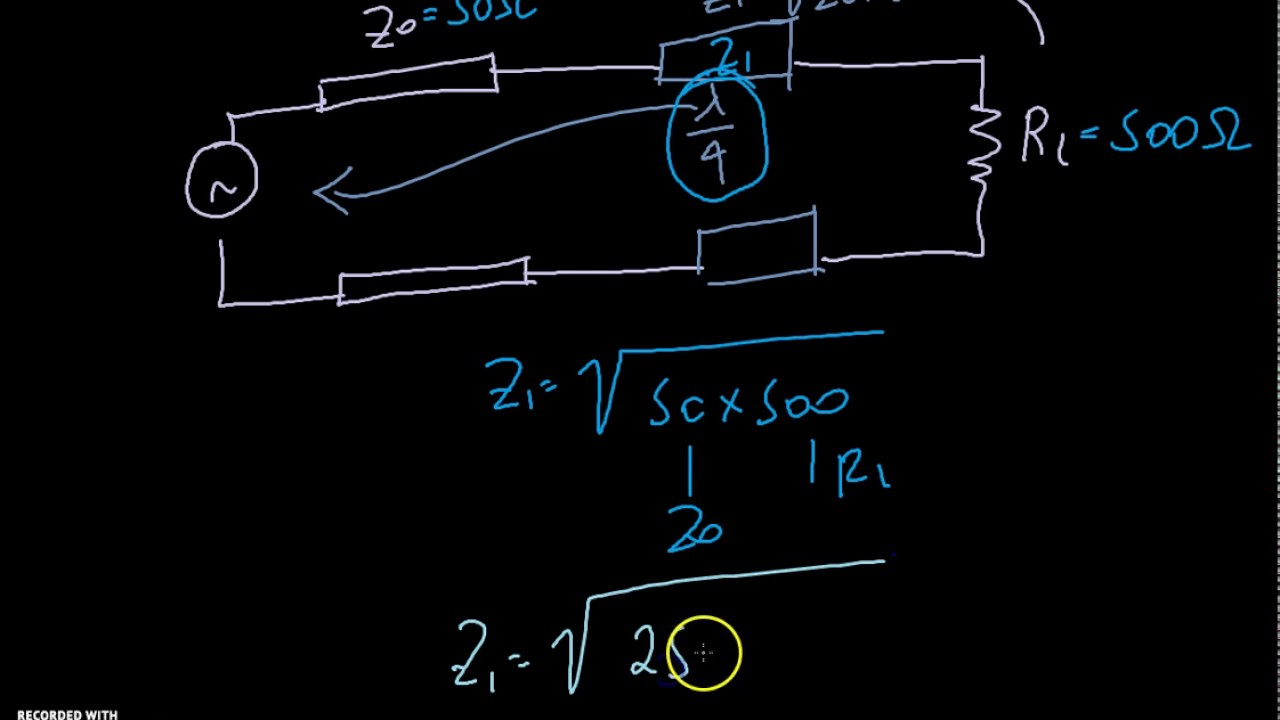 Transmission Lines Part 10 QuarterWave Impedance Matching YouTube