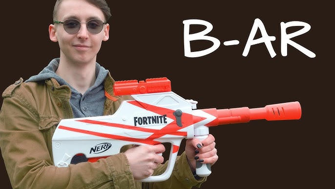 Nerf, Lançador Réplica Fortnite B-AR, Branco e Laranja