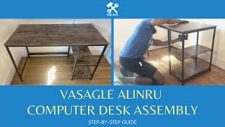 VASAGLE ALINRU Computer Desk Assembly | VEIKOUS 47" Computer Office Desk w/ Shelves | Jarnagin Desk