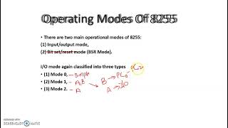 3.3. Peripheral devices and Interfacing -  PPI 8255 Modes of operation