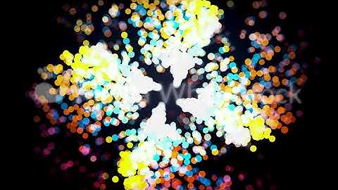 Abstract bokeh fireworks, beautiful shining small circles spreading and flying on black background