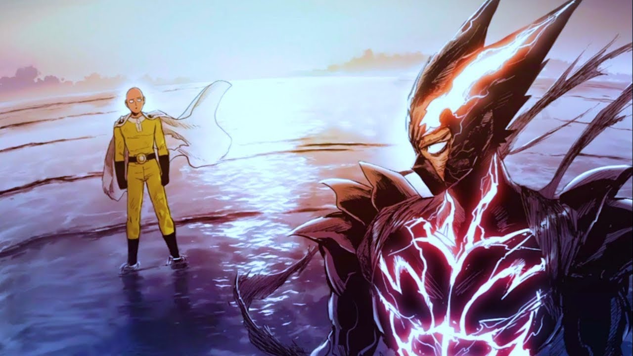 COSMIC GAROU VS SAITAMA FULL FIGHT  One Punch Man FAN ANIMATION 