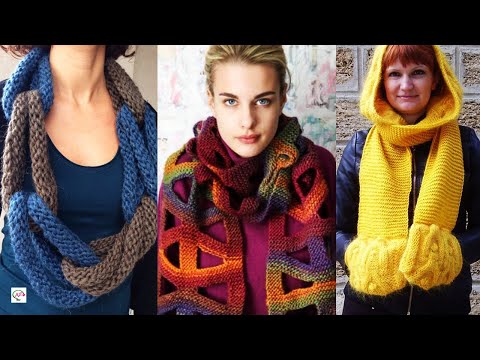 Оригинальные вязаные шарфы своими руками