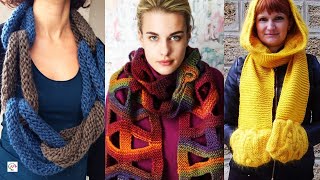 НЕОБЫЧНЫЕ ВЯЗАНЫЕ ШАРФЫ СПИЦАМИ. Новые DIY идеи для вязания шарфа