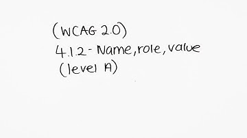 4.1.2 - Name, Role, Value (Level A)