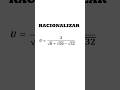 6. RACIONALIZAR l #rationalization #maths #simplification #education