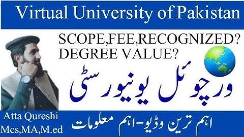 Virtual University Degree value| scope|HEC RECOGNISED |FEE|#vu