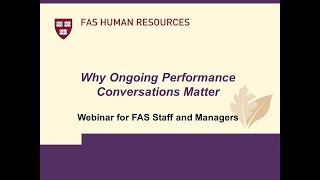Why Ongoing Performance Conversations Matter