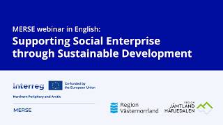 MERSE Webinar: Supporting Social Enterprise through Sustainable Development