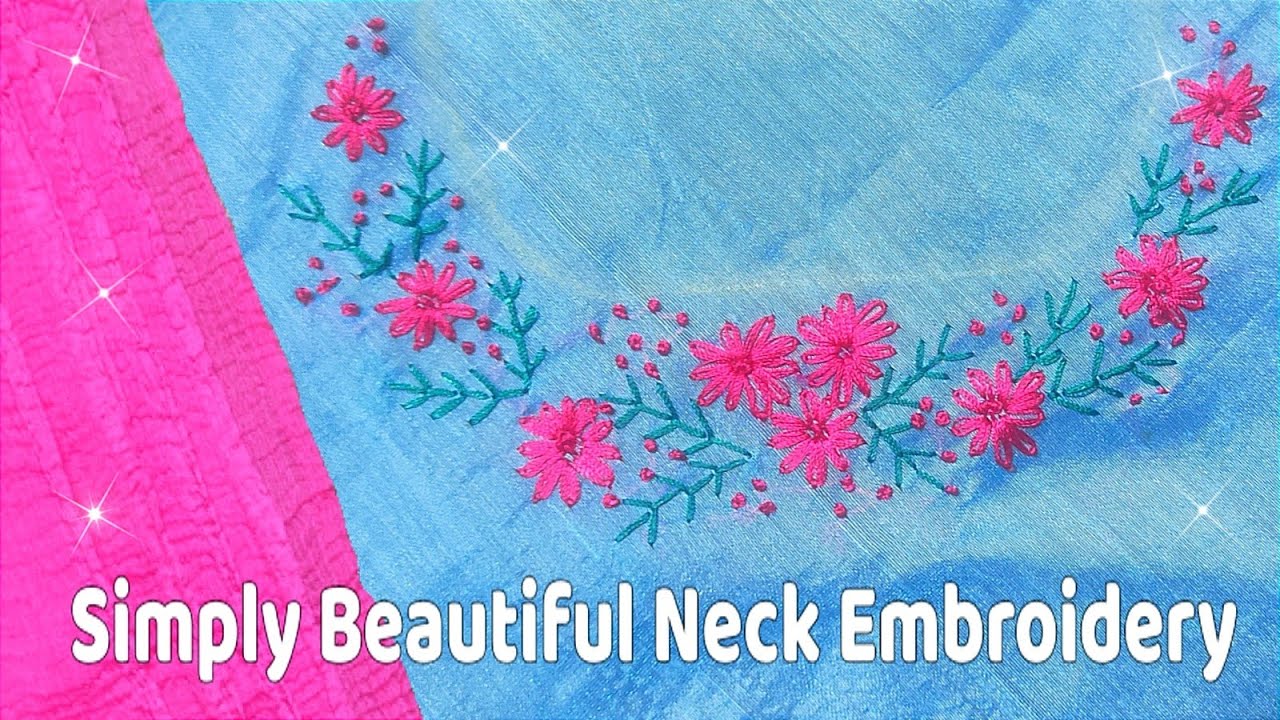 😃😱ഇത് എല്ലാവർക്കും ചെയ്യാം🪡💙💓Simple Hand Embroidery/Silk Thread/Neck