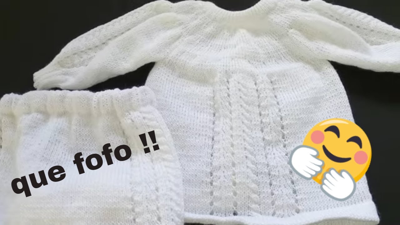 casaquinho saída de maternidade feito em tricô à máquina