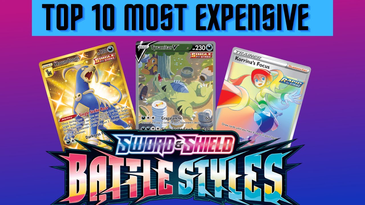 Top 10 MOST EXPENSIVE cards from the NEW Pokemon BATTLE STYLES TCG set