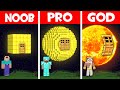 HIDDEN HOUSE INSIDE SUN! Minecraft - NOOB vs PRO vs GOD