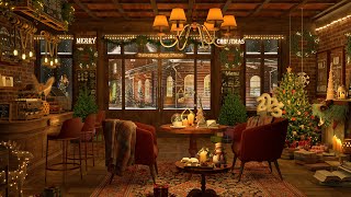 Stay Warm in 4K Cozy Coffee Shop 🎄 Piano Jazz Music for Relaxing, Studying and Working