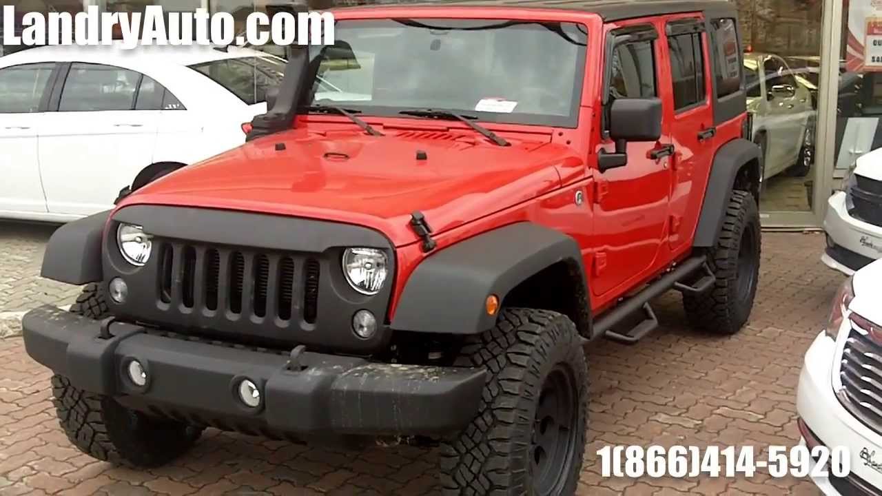 2014 Jeep Wrangler Unlimited Sport Red customized by Landry Auto Jeep