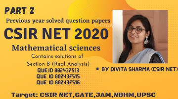 part 2|previous year solved question|CSIR NET|mathematics|2020|que id|802437513|802437515|802437516