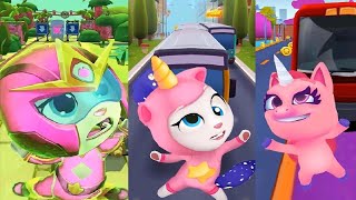 TALKING TOM GOLD RUN UNICORN ANGELA VS Unicorn Runner 2. Magical Running Adventure VS  Tom Hero Dash screenshot 3