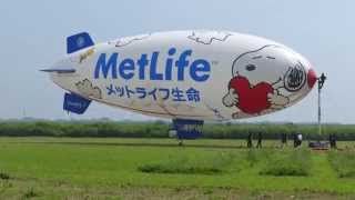 【スヌーピーJ号】2015 0712 スヌーピーJ離陸 野田市スポーツ公園