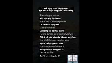 Mỗi ngày 1 câu chuyện song ngữ ANH - VIỆT  #tamtrang#hoctienganh