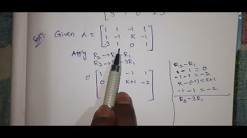 RANK OF A MATRIX || FIND K VALUE || RAJESHLEKKALU