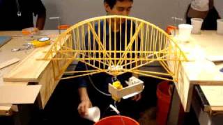 NYIT Structures Professor Martin Build a bridge using pasta to span 24 inches with 3 inches to support on both ends; total length ...