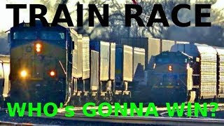 CSX Train Racing a Union Pacific Train