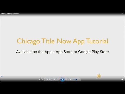 Chicago Title Now Tutorial
