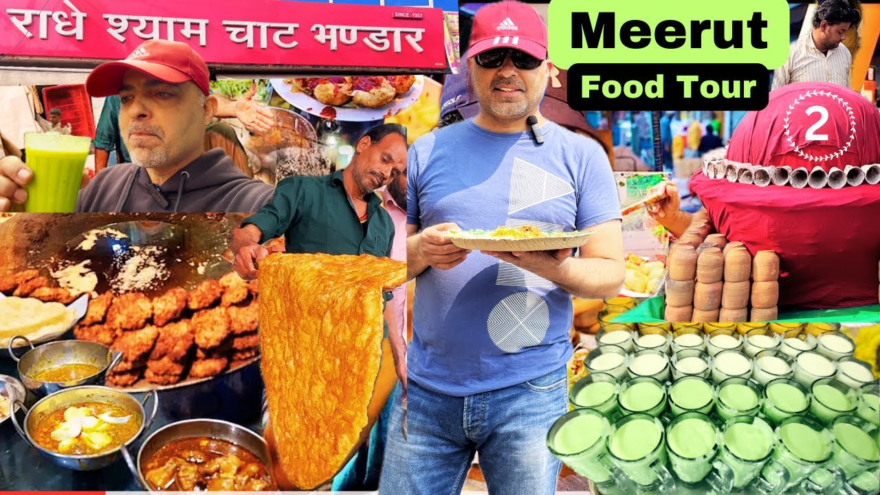 Meerut Ka 36 inch लंबा पराँठा | Meerut Food Tour |Kulhad wali Moradabadi Daal| Matar Chaat| Halwa |