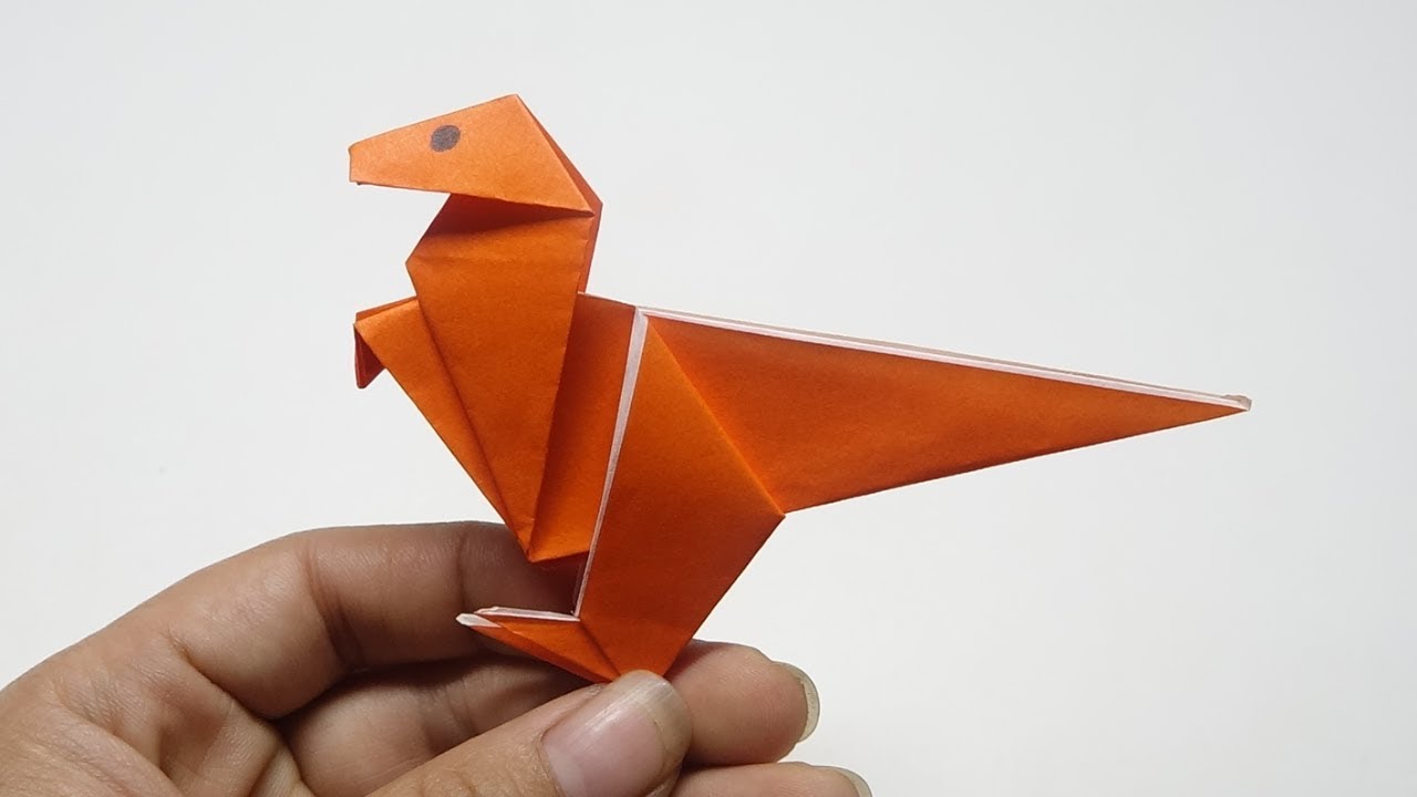 How to make a Paper Dinosaur Easy Origami Dinosaur YouTube