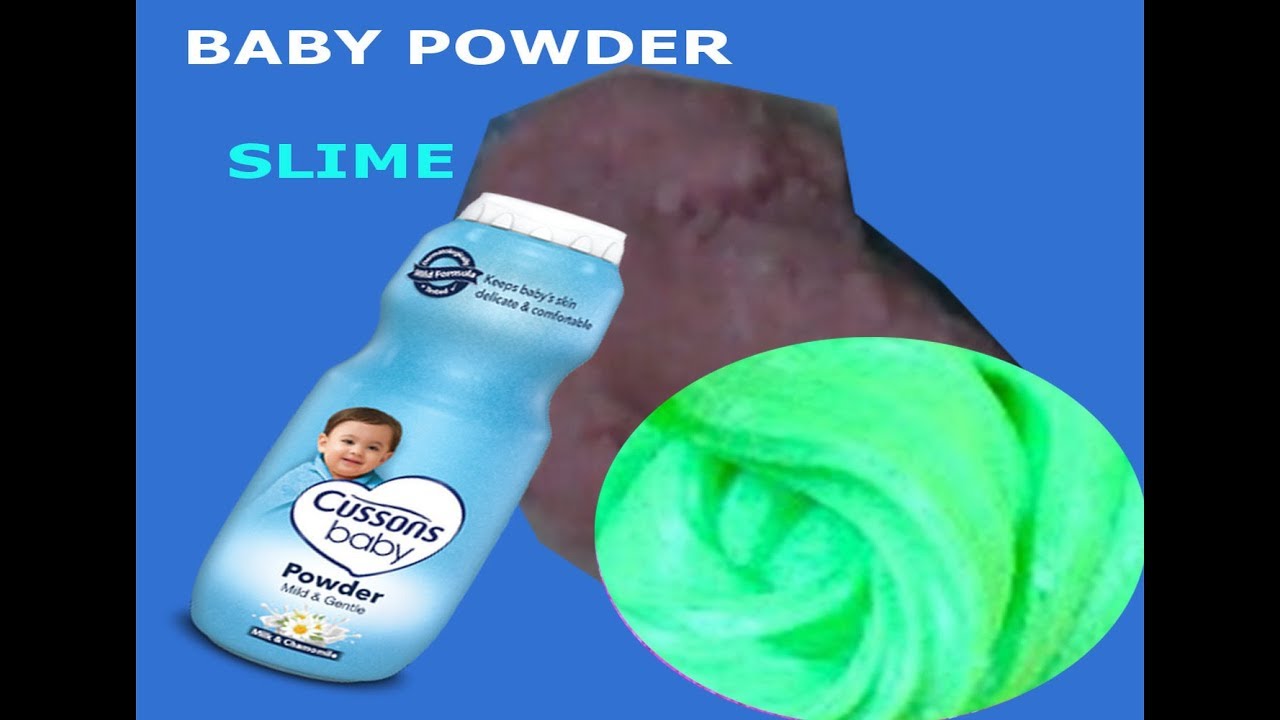 How to Make Slime with Baby Powder and Water , No glue, food coloring
